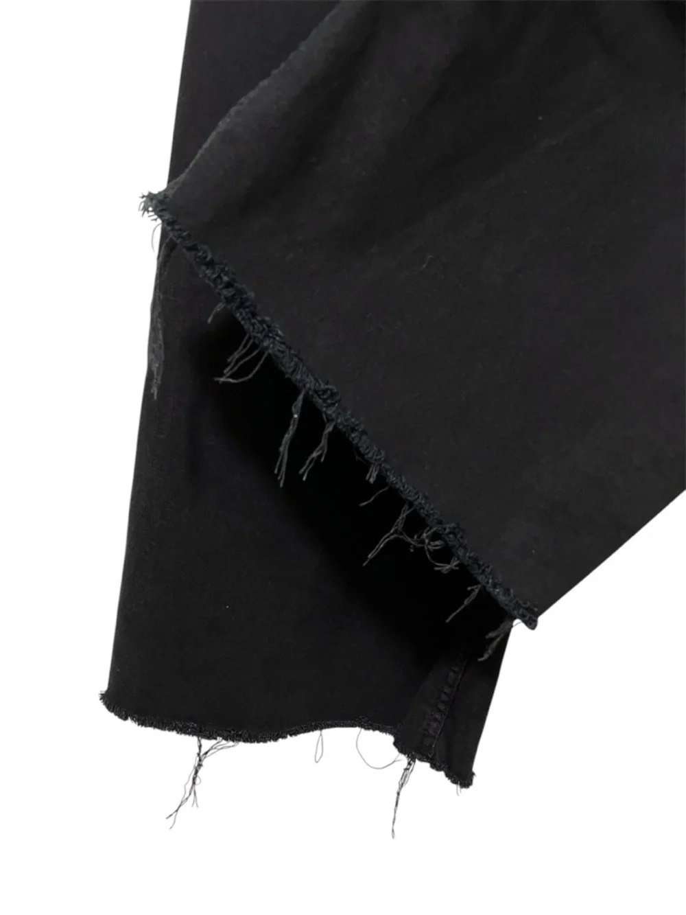 Zara Black Marine Straight Jeans 8 Raw Hem - Picture 5 of 7